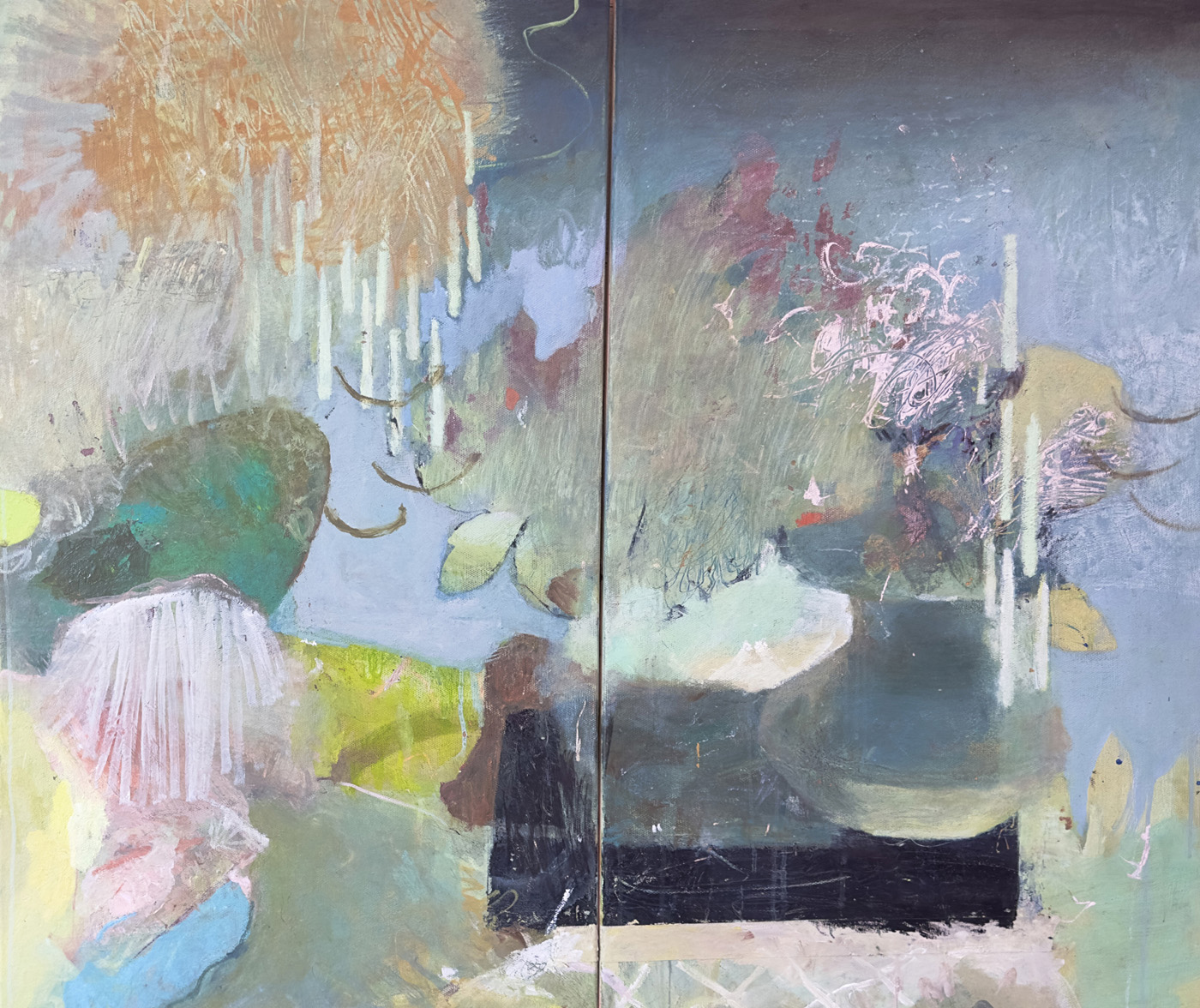 Tag 2026, Tryptych, 100,3 x 151, 5cm, Oil on canvas, Uta Reinhardt